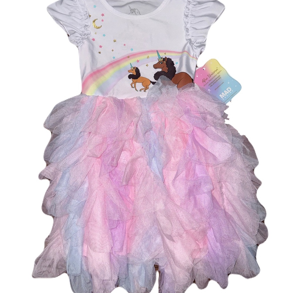 Whimsical Unicorn Kids Dress - Pink and Purple
